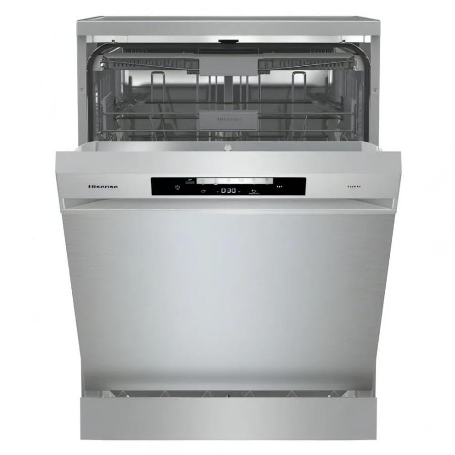 Hisense HS643C90X Lavastoviglie Libera Installazione16 Coperti 6 Programmi 3 Cestelli AutoDry Classe C Dual display Silver 3 bracci programma rapido