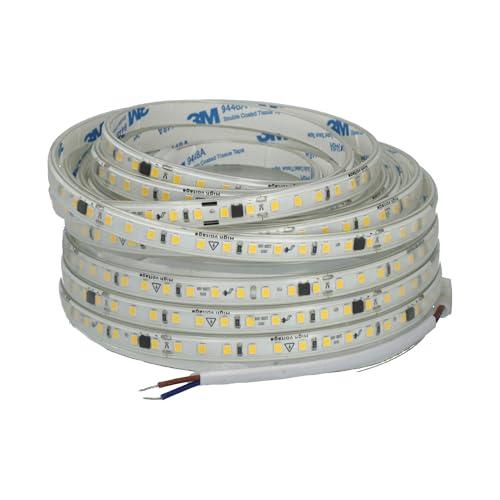 Jandei - Striscia luminosa a LED auto-rettificata 220 V 12 W/m 600 LED 5500 Lm, tagliabile e autoadesivo, larghezza 8 mm. IP65, Ideale illuminazione e decorazione per esterni - Bobina 5 m (luce