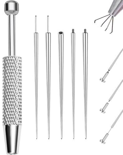 OUFER 6PCS Set di Presa a Sfera, Strumento di Apertura per Sfere di Piercing, 16G 18G Piercing Guiding Needle Tool, Chirurgenstahl Accessori per Piercing a Orecchio e Naso Labret
