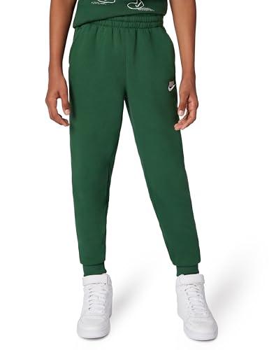 Nike Big Kids Sportswear Club Pantaloni da jogging in pile, Abete/Bianco, Large