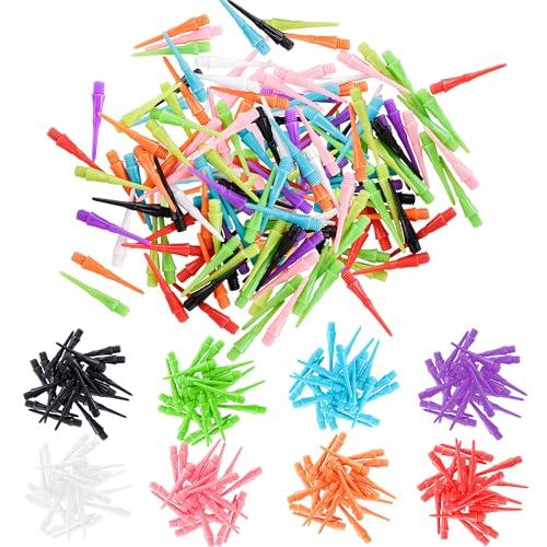 CyeeLife Punte per Freccette in Plastico, 100 Pezzi Filettatura 2BA, Punte per Soft Dart Estremamente Stabili, Soft Tips, Mix di 8 Colori