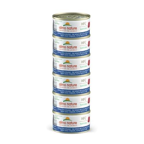 Almo Nature HFC Natural Megapack, Alimento Umido per Gatti - Tonno con Vongole - (6 Lattine da 70 g)