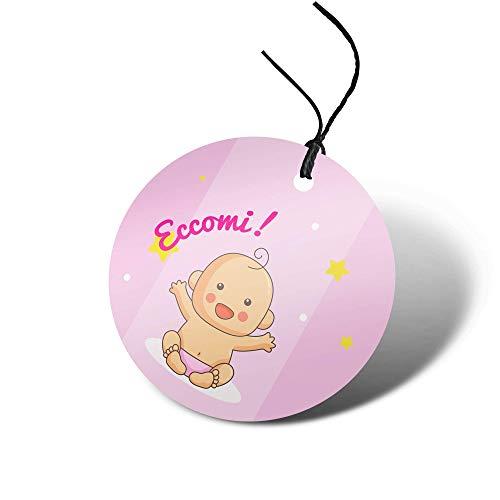 72 Etichette Bigliettini Bomboniera Battesimo bambina