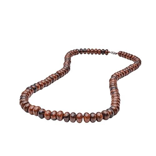 Catena per collana di perline da uomo fatta a mano | Collana di gioielli in cristallo curativo con pietre preziose naturali da 8 mm | Regalo ideale per lui