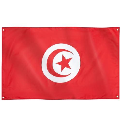 Runesol Bandiera Tunisia, 91x152cm, 3ft x 5ft, 4 Occhielli, Bandiera Tunisina, علم تونس, Bandiera della Repubblica di Tunisia, Interno, Esterno