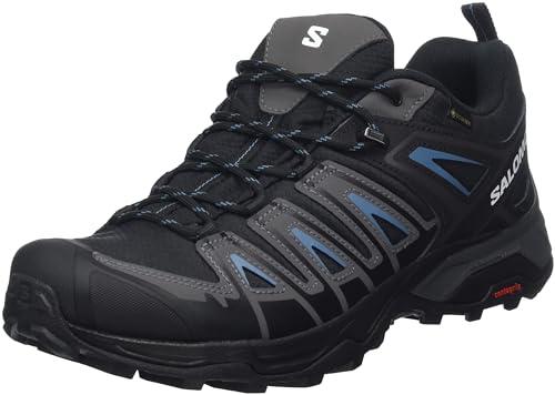 Salomon X Ultra Pioneer Gore-Tex Scarpe Impermeabili Escursionismo da Uomo, Qualsiasi condizione meteo, Tenuta del piede sicura, Stabilità e ammortizzazione, Black/Magnet/Bluesteel, 43 1/3 EU