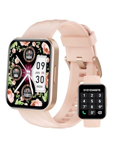Dakofied Smartwatch Donna Chiamate Bluetooth Orologio Contapassi Cardiofrequenzimetro da Polso Saturimetro Orologio Fitness Smart Watch Notifice di WhatsApp per Android iOS Impermeabile IP68 Rosa