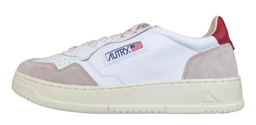 AUTRY Medalist Scarpe Sneakers da Uomo in Pelle AULM LS43 Bianco-Rosso (Bianco-Rosso, Sistema Taglie Calzature EU, Adulto, Uomo, Numero, Media, 42)