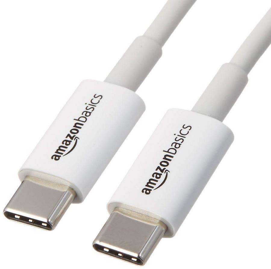 Amazon Basics - Cavo USB Type-C a USB Type-C 2.0, 1,8 m, colore bianco