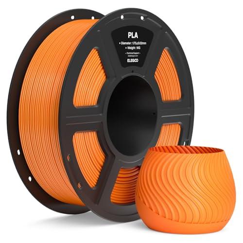 ELEGOO Filamento PLA 1,75mm Arancione 1KG, Filamento per Stampante 3D, Precisione Dimensionale ±0,02mm, Bobina da 1kg (2,2lbs), Compatibile con la Maggior Parte delle Stampanti 3D