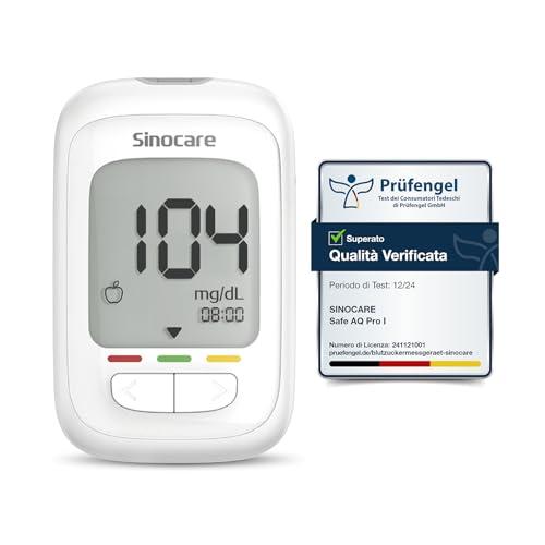 Sinocare Safe AQ Pro Glucometro Misuratore Glicemia nel Sangue Diabete Test Kit Allarme Intelligente per il Chetone nel Sangue con 25 Strisce e 25 Lancatte