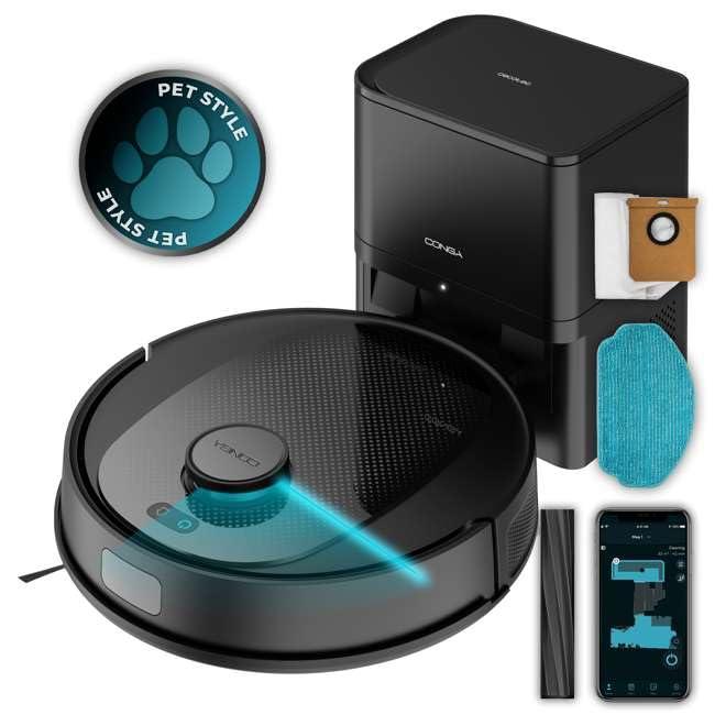 Cecotec Robot Aspirapolvere e Lavapavimenti Conga 7690 Immortal MAX Home M. Base Autovuotante. Navigazione Laser. 5000 Pa. Fino 220min Autonomia. 2.5L. APP. 4in1 Spazza. Aspira. Lava. Passa Mop