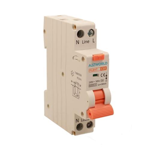 Interruttore Differenziale Magnetotermico 1 Modulo Tipo A, 10A C10, RCBO Slim 1P+N 6kA 30mA 220V, Curva C, Serie PL8HT Professionale