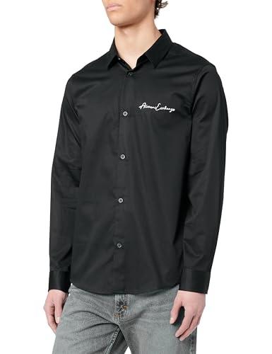Armani Exchange Essential, Logo Signature Maglietta, Nero, L Uomo