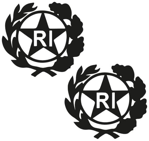 StampaGenerale® - Bollino Adesivo Per Targa Auto e Moto con Stemma Logo RI in Pvc Resistente e Impermeabile Facile da Applicare Ideale per Restauri (13x13 mm)(2 PZ)