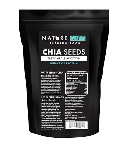 Nature Diet- Semi di Chia 1000 g | Salvia Hispanica | Ad alto contenuto di Omega-3 | Fonte di fibra