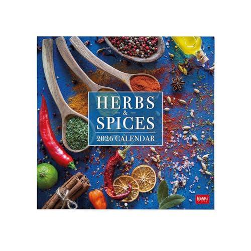Legami - Calendario da Parete 2026, Herbs & Spices, Calendario da Muro Grande, 12 Mesi e Planner Annuale, in 6 Lingue, Spazio per Note, Segni Zodiacali, Festività Internazionali, 30 x 29 cm