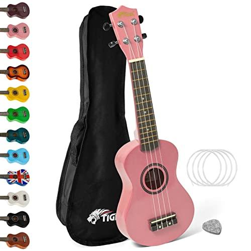 TIGER Principianti e Ukulele Soprano, Ukulele e Borsa, Rosa