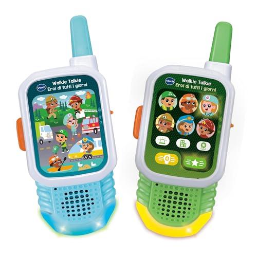 VTech Walkie Talkie - Eroi di Tutti i Giorni, Walkie Talkie Bambini con 2 Modalità, Esplora i Mestieri, 2 Dispositivi Portata 150m, Missioni Interattive, Lingua Italiana, Batterie Incluse, 3-7 Anni