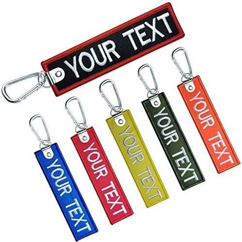 misscase Portachiavi personalizzato per moto Accessori, Portachiavi Personalizzato Ricamo Personalizzato Qualsiasi Testo Portachiavi con Ricamo, Moto ATV, Auto e Scooter (Carabiner), 5x1.25inches