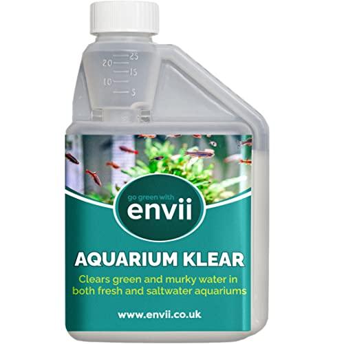 envii Aquarium Klear - Antialghe Acquario Dolce Batteri Trattamento per l'acqua - Trattamento Naturale per Acqua Cristallina - 500ml Tratta 4.000L - Attivatore Batterico Acquario Dolce