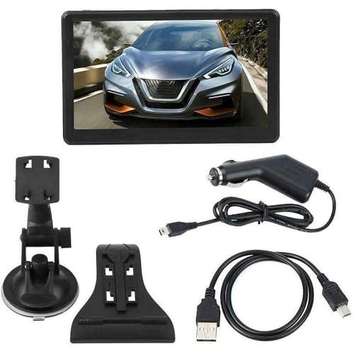 Riloer Navigazione auto, GPS per auto con touch screen HD da 7 pollici, mappa con guida vocale, portatile e ricaricabile