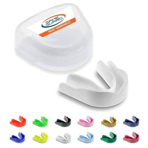 Game Guard paradenti/protezione gengivale – Paradenti/protezioni gengivali modellabili Colori a scelta – Adulto/Junior/Bambini/Bambini/Giovani – Approvato CE, Ottimo per sport scolastici, rugby hockey