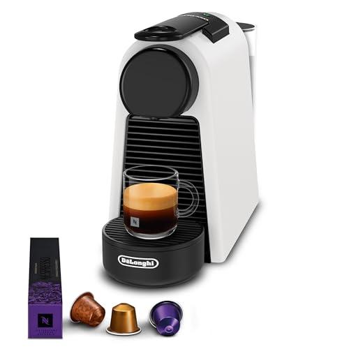 De'Longhi Nespresso Essenza Mini - Macchina da Caffè, Sistema a capsule Nespresso, Set di Benvenuto Incluso, Design Compatto, 1 tazza, Pressione 19 Bar, 1310W, Bianco Opaco (EN85.WMT)