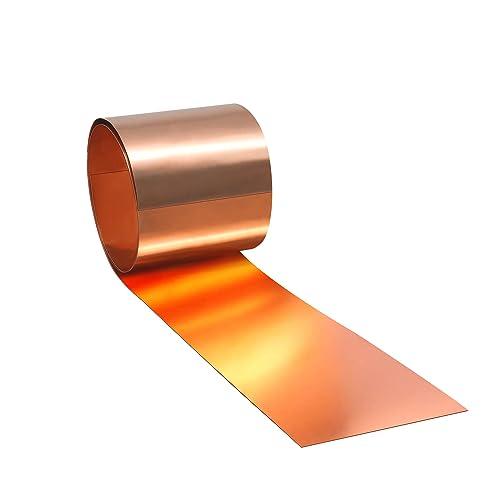 Uxney lastra di rame, fogli di rame 1000 x 100 x 0.1 mm, Applicabile a vari progetti di riparazione domestica e fai-da-te
