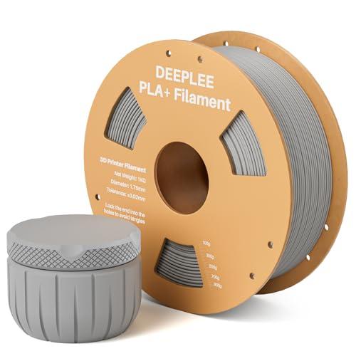 DEEPLEE Filamento PLA+ 1.75mm, PLA Plus con Precisione Dimensionale +/- 0,02 mm, Maggiore Resistenza e Tenacità, Adatto per la Maggior parte delle Stampanti 3D FDM, 1KG Grigio