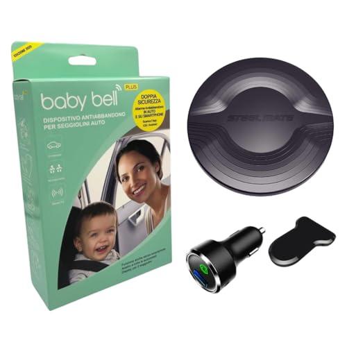 BABY BELL PLUS EDIZIONE 2025, Dispositivo antiabbandono auto, Anti abbandono seggiolino auto, Universale, con batterie nuove a lunga durata, Nuovo modello massima sicurezza