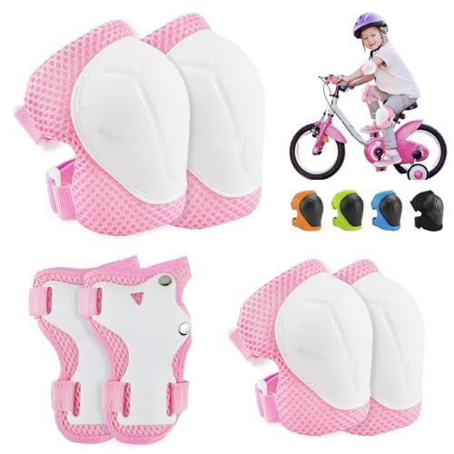 Protezione Kit per Bambini 6 in 1 Protezioni Skateboard Bambino Set di Ginocchiere Protezioni Ginocchiere Gomitiere Tutore Polso Set per Ragazze Ragazzi Skateboard Bicicletta Pattinaggio Monopattino