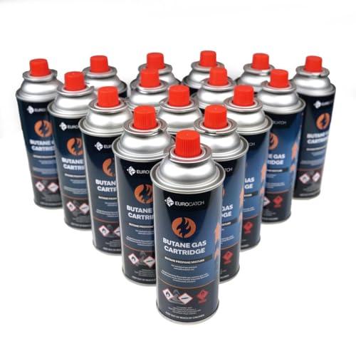 EUROCATCH Cartuccia di Gas - 16 Pezzi - Gas butano - bombole di Gas - Prese a Gas butano - Ricarica - 227 g