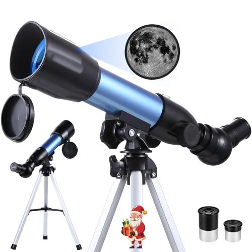 Telescopio Astronomico per Bambini e Adulti, Telescopio Rifrattore HD 360/50mm,Telescopios Professionale da Viaggio Portatile,Per l’Osservazione della Luna e dei Paesaggi,Regalo di Natale o Compleanno