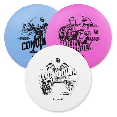 Guru Disc Golf Starter Set, 3 Dischi Frisbee per Lanciare Qualsiasi Distanza, Divertenti Sport all'Aria Aperta per Bambini e Adulti, 970361