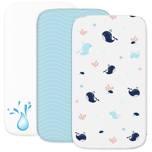 Lenzuola 3-in-1 - Lenzuola Culla Cododo con Angoli (Set da 2) + 1 Coprimaterasso Impermeabile con Elastico 3-in-1 - Per Culla Co-sleeping, Lettino - Bimbo Bimba