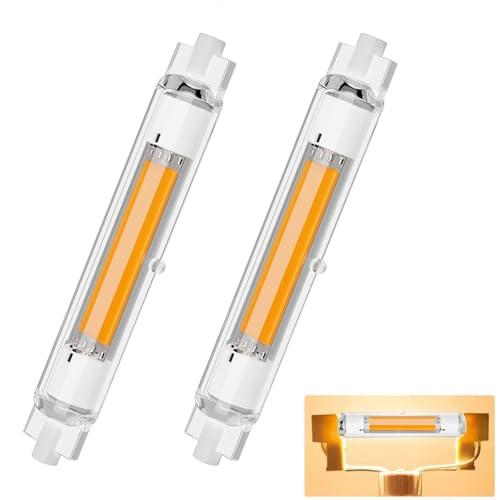 Dvnoua Lampadina R7S LED 118mm Dimmerabile, 30W R7S LED 118mm Equivalente a 300W Lampada Alogena, Lampada R7S LED Bianca Calda 3000K 3000LM, Nessun Sfarfallio, Illuminazione Fascio 360°, 2 Pezzi