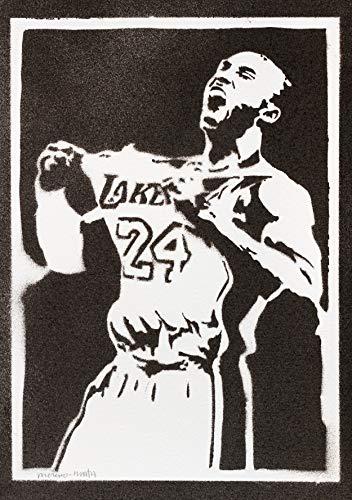 moreno-mata Autentici Graffiti Fatti a Mano Kobe Bry... Handmade Poster Sport Quadri Moderni Soggiorno Decorazione Parete Regalo Uomo e Donna