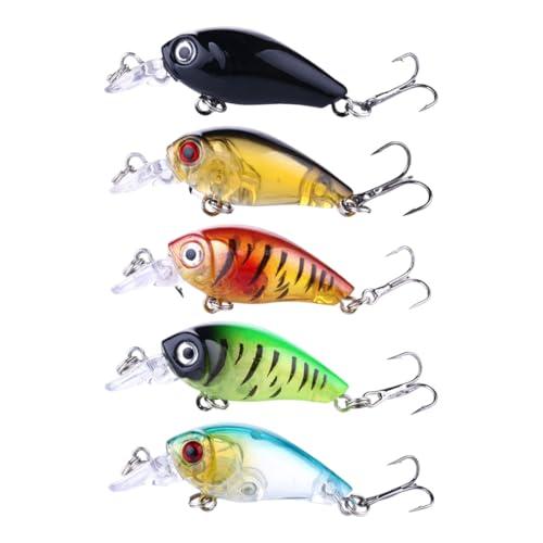 PBAHAUP 5 Pezzi Esche Artificiali Spinning, Esche Da Pesca, Crankbaits, Artificiali Spinning Esche Artificiali Per L'Uso In Acqua Dolce, Acqua Salata, Spigola, Trota (A)