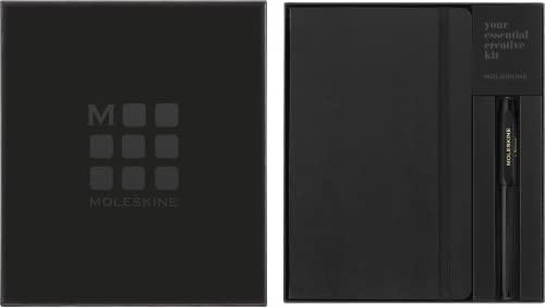 Moleskine Classic Set, Penna a Sfera in Plastica ABS x Kaweco e Taccuino a Righe Formato Large 13 x 21 cm, Ricarica Inchiostro Nero da 0.7 mm Inclusa, Colore Nero