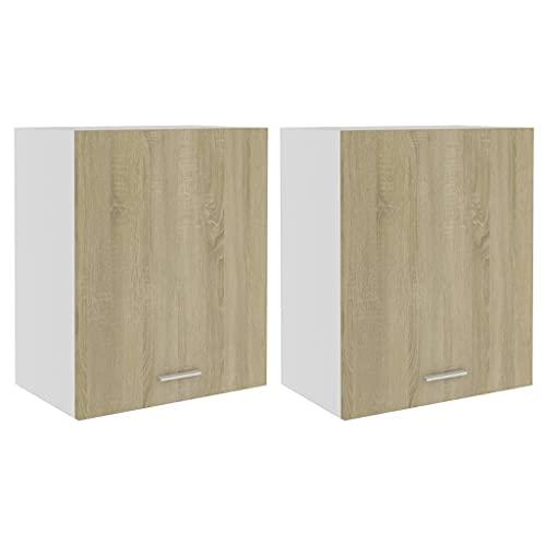 vidaXL Mobili Pensili “Lyon” 2 pz Rovere Sonoma 50x31x60 cm