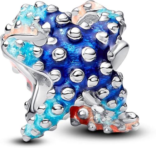 PANDORA Moments 793817C01 - Ciondolo a forma di stella marina colorata in argento Sterling, 9,9x8,6x9,4 mm, Argento sterling, Nessuna pietra preziosa