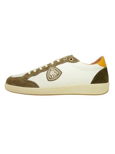 Blauer, F4MURRAY01, Sneakers Leather, Moda Fashion Uomo (White Taupe, Sistema Taglie Calzature EU, Adulto, Numero, Media, 45)