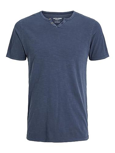 JACK & JONES Jjesplit Neck Tee Ss Noos, T-Shirt Uomo, Blu (Navy Blazer Fit:slim), XXL