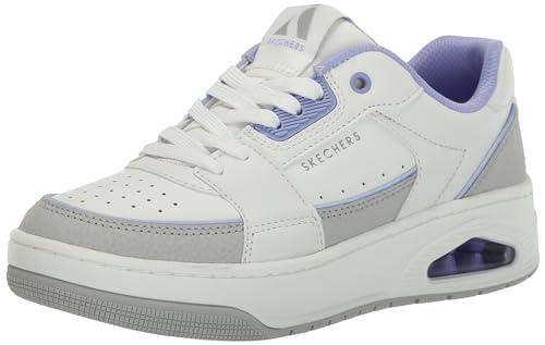 Skechers Uno Court, Sneaker Donna, Finitura in Pelle Bianca, 39 EU