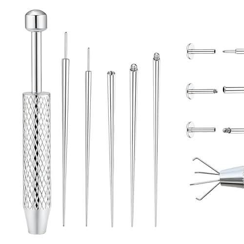 AstraGlam Set di Pinze per Piercing da 6 Pezzi, Strumento di Apertura per Sfere di Piercing, Accessori per Piercing a Orecchio e Naso