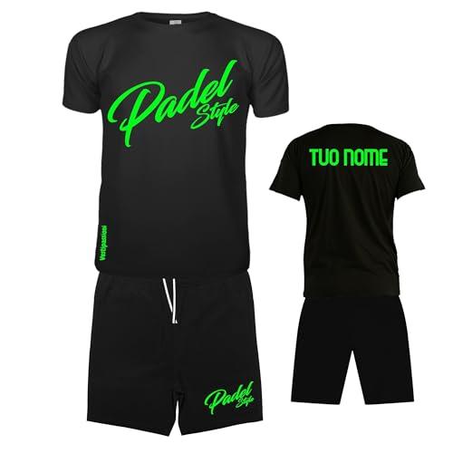 Vestipassioni Completo Padel Personalizzabile Traspirante - Maglia e Pantaloncini con Tasche, Made in Italy