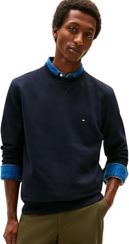 Tommy Hilfiger Uomo Felpa Essential Fleece Crew Neck Regular Fit, Blu (Desert Sky), XL