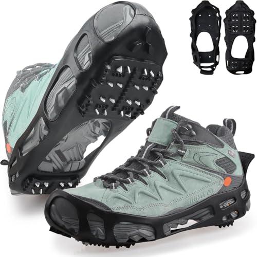 Ramponi per Scarponi 24 Denti Ramponcini da Neve Misure S/M/L/XL Ramponi da Ghiaccio Universali Ramponcini Scarpe Trekking Ice Tacchetti per Camminare, Escursionismo, Alpinismo in Inverno