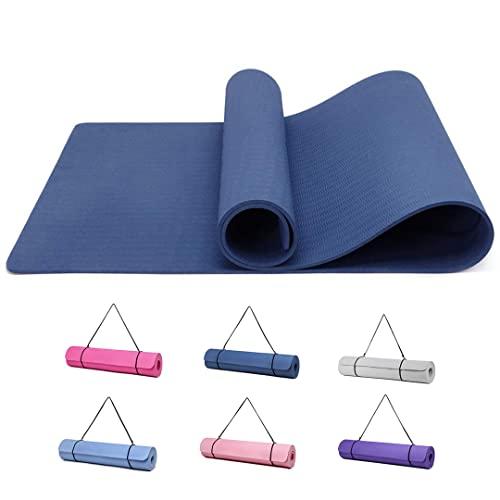 Good Nite Tappetino da Ginnastica da Yoga Tappetino Antiscivolo per Allenamento Sport Pilates con Tracolla 183 x 61 x 0,6 cm (Marina)